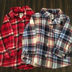 Two plaid button ups